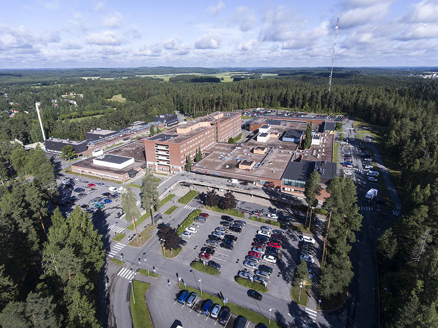 Kanta-Hämeen keskussairaala ilmasta kuvattuna.
